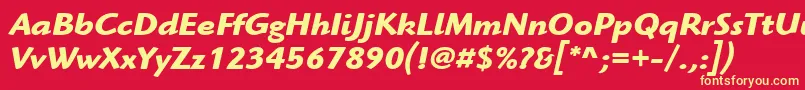 ItcHighlanderLtBoldItalic Font – Yellow Fonts on Red Background