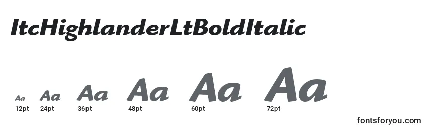ItcHighlanderLtBoldItalic Font Sizes