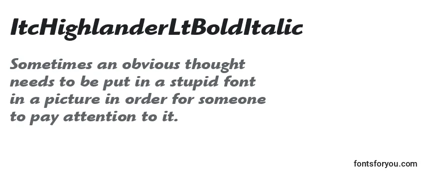 ItcHighlanderLtBoldItalic Font