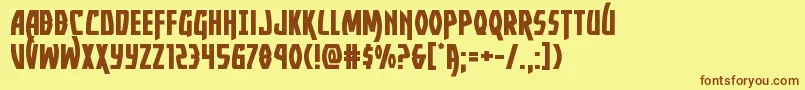 Yankeeclipperexpand Font – Brown Fonts on Yellow Background