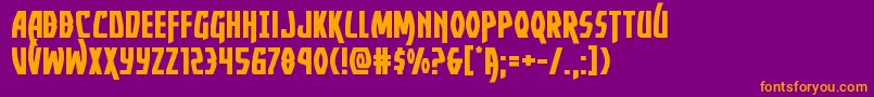 フォントYankeeclipperexpand – 紫色の背景にオレンジのフォント