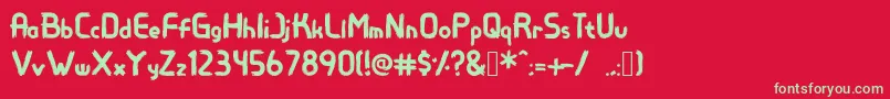 フォントAntreas – 赤い背景に緑の文字