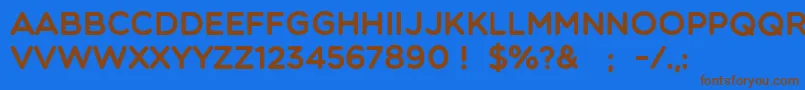 フォントMulticolore – 茶色の文字が青い背景にあります。