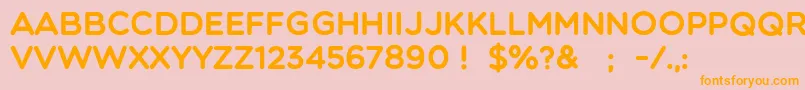 フォントMulticolore – オレンジの文字がピンクの背景にあります。