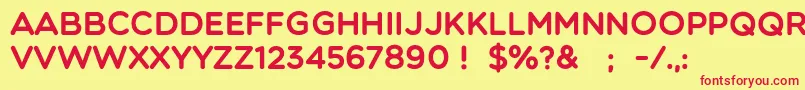 Multicolore Font – Red Fonts on Yellow Background