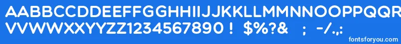 フォントMulticolore – 青い背景に白い文字