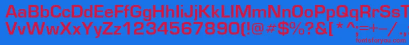 EuroDn Font – Red Fonts on Blue Background