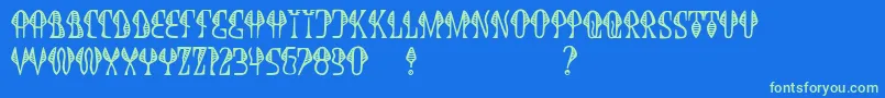 JmhCobra Font – Green Fonts on Blue Background