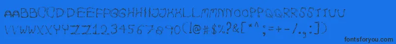 フォントAutumnpixelsRegular – 黒い文字の青い背景