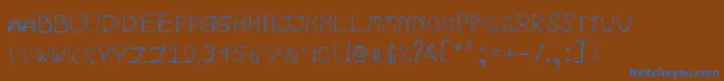AutumnpixelsRegular Font – Blue Fonts on Brown Background