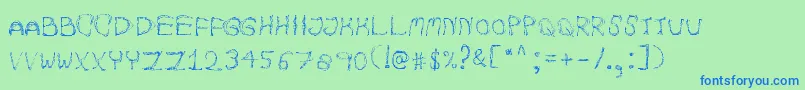 AutumnpixelsRegular Font – Blue Fonts on Green Background