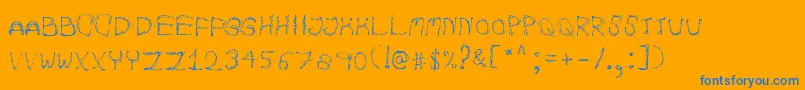 AutumnpixelsRegular Font – Blue Fonts on Orange Background