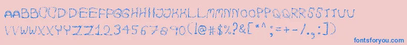 AutumnpixelsRegular Font – Blue Fonts on Pink Background