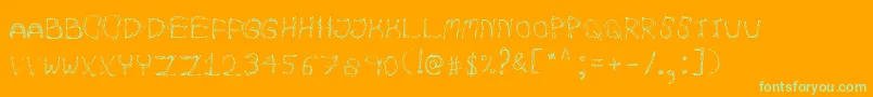 AutumnpixelsRegular Font – Green Fonts on Orange Background