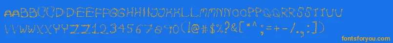AutumnpixelsRegular Font – Orange Fonts on Blue Background