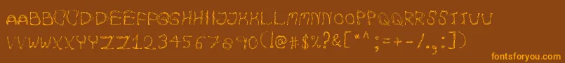AutumnpixelsRegular Font – Orange Fonts on Brown Background
