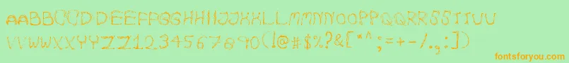 AutumnpixelsRegular Font – Orange Fonts on Green Background