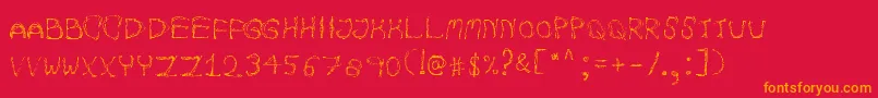 AutumnpixelsRegular Font – Orange Fonts on Red Background