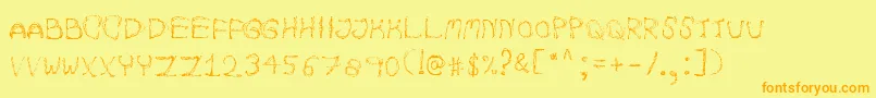AutumnpixelsRegular Font – Orange Fonts on Yellow Background