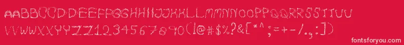 AutumnpixelsRegular-Schriftart – Rosa Schriften auf rotem Hintergrund