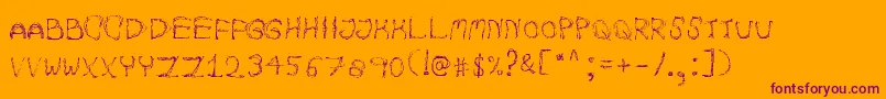 AutumnpixelsRegular Font – Purple Fonts on Orange Background