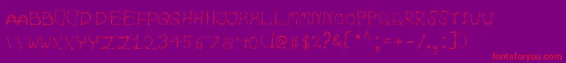 AutumnpixelsRegular-Schriftart – Rote Schriften auf violettem Hintergrund