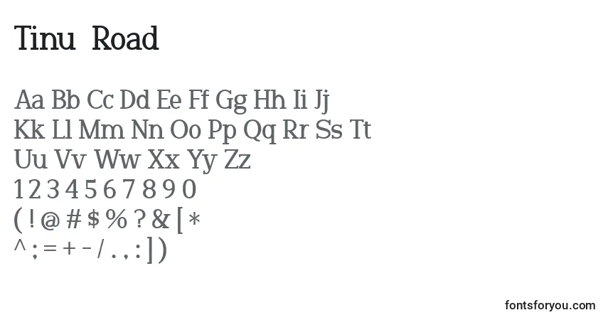 Schriftart TinuР№Road – Alphabet, Zahlen, spezielle Symbole