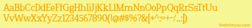 Czcionka TinuР№Road – pomarańczowe czcionki na żółtym tle