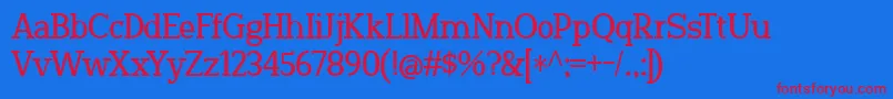 TinuР№Road Font – Red Fonts on Blue Background