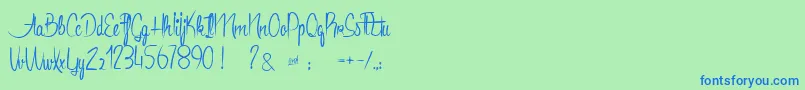 Anacondas-Schriftart – Blaue Schriften auf grünem Hintergrund
