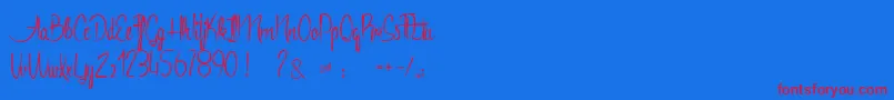 Anacondas-Schriftart – Rote Schriften auf blauem Hintergrund