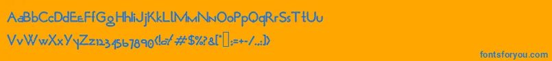 Czcionka Opticonloose – niebieskie czcionki na pomarańczowym tle