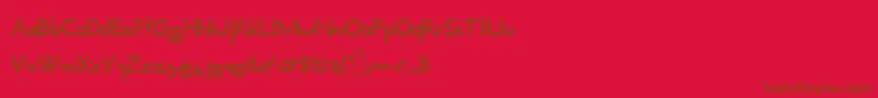 Fonte Opticonloose – fontes marrons em um fundo vermelho
