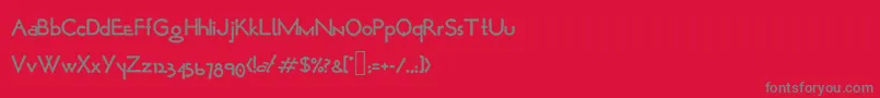 フォントOpticonloose – 赤い背景に灰色の文字