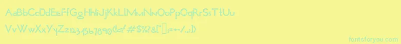 Opticonloose-Schriftart – Grüne Schriften auf gelbem Hintergrund