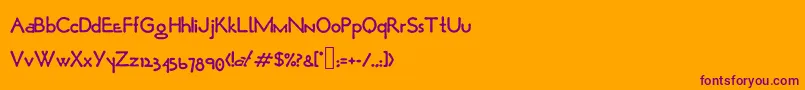 Opticonloose Font – Purple Fonts on Orange Background
