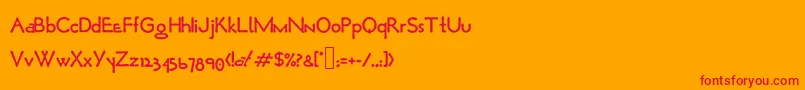 Opticonloose Font – Red Fonts on Orange Background