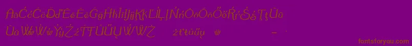 SummertimeExtraOblique Font – Brown Fonts on Purple Background