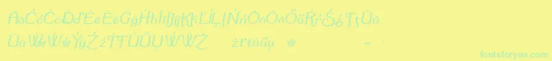 SummertimeExtraOblique Font – Green Fonts on Yellow Background