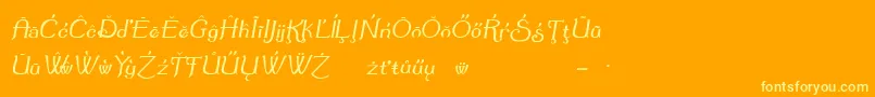 SummertimeExtraOblique Font – Yellow Fonts on Orange Background