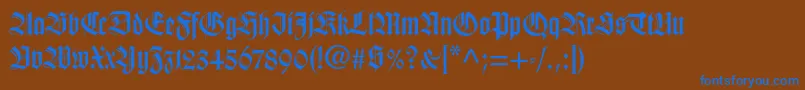 Wilhelmklingsporgotltstd Font – Blue Fonts on Brown Background