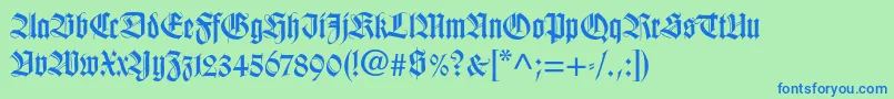 Wilhelmklingsporgotltstd Font – Blue Fonts on Green Background