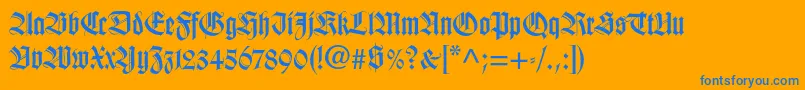 Wilhelmklingsporgotltstd Font – Blue Fonts on Orange Background