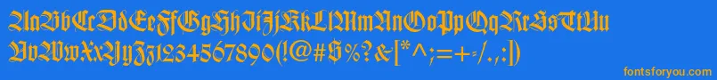 Wilhelmklingsporgotltstd Font – Orange Fonts on Blue Background