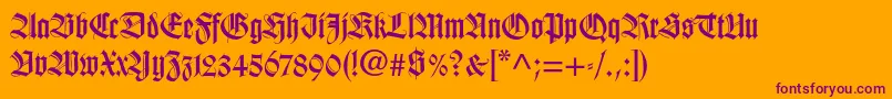 Wilhelmklingsporgotltstd Font – Purple Fonts on Orange Background