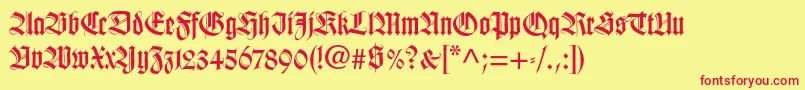 Wilhelmklingsporgotltstd Font – Red Fonts on Yellow Background