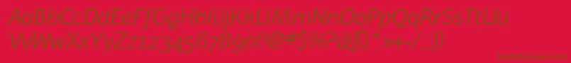 LatinairesItalic Font – Brown Fonts on Red Background