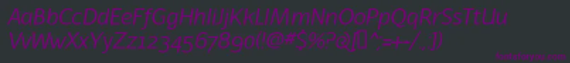 Шрифт LatinairesItalic – фиолетовые шрифты на чёрном фоне