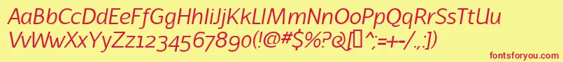 LatinairesItalic Font – Red Fonts on Yellow Background