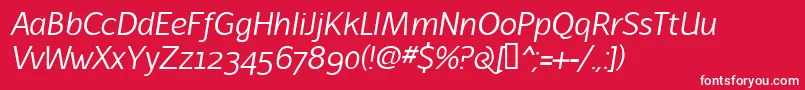 LatinairesItalic Font – White Fonts on Red Background